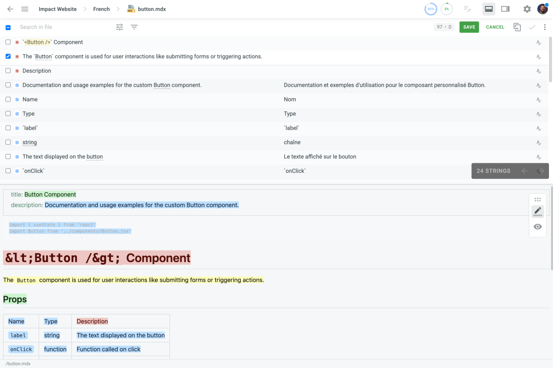 Crowdin Wysiwyg preview